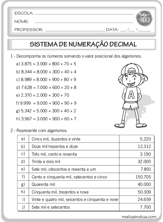 Mailzaindica Atividade Do Ensino Fundamental De Matem Tica